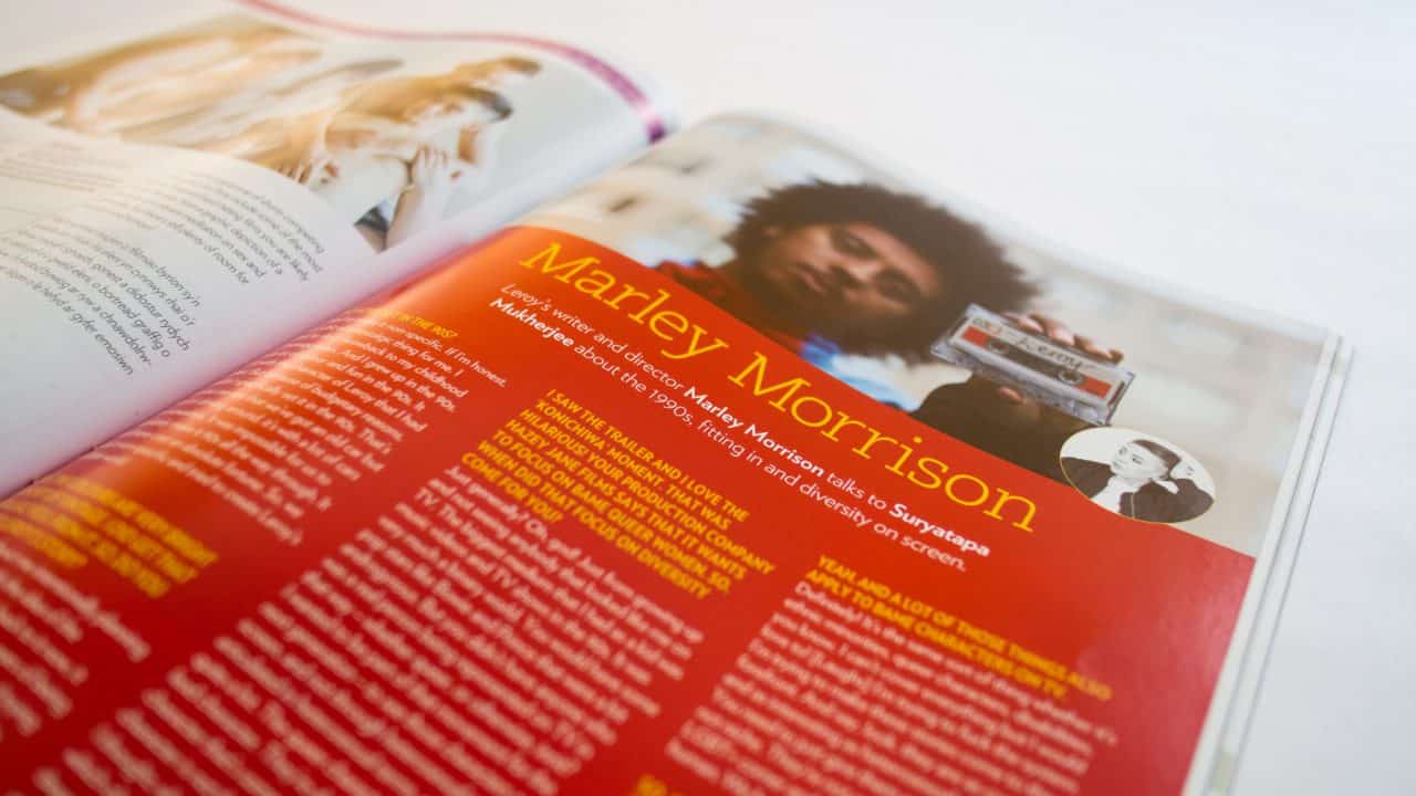 Iris magazine close up photograph of Marley Morrison page